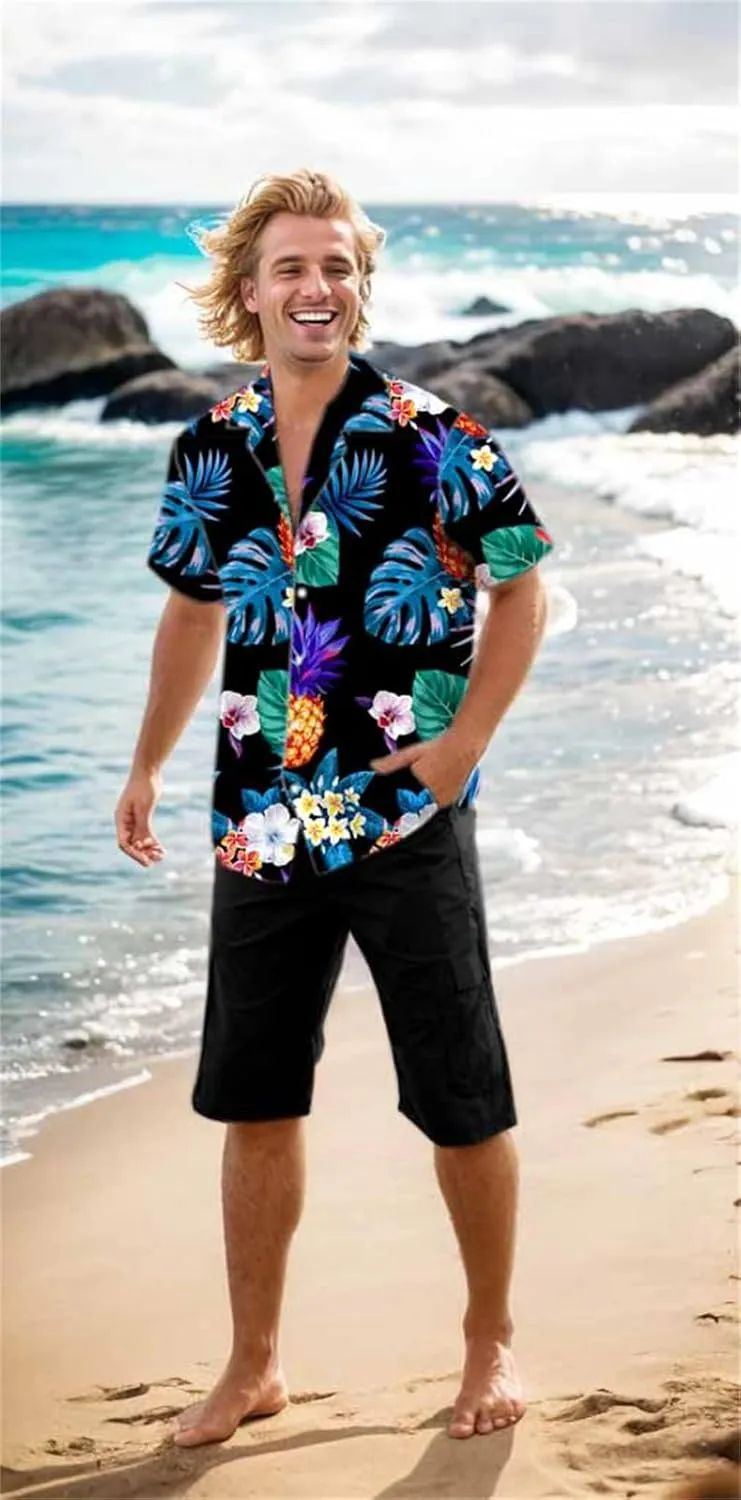 Family Matching Hawaiian Outfits, Dad and Son Beach Vacation Shirts Mommy Daughter Dress, 2T - X-Large