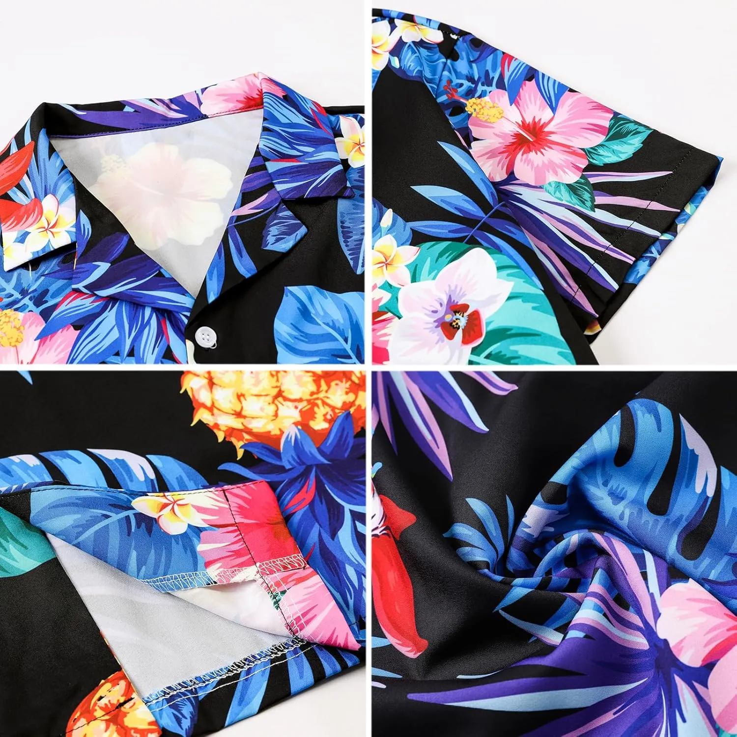 Family Matching Hawaiian Outfits, Dad and Son Beach Vacation Shirts Mommy Daughter Dress, 2T - X-Large