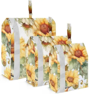 Floral Leaves Birds Sunflowers Packing Cubes for Suitcases 3 Set Expandable Compression Luggage Packing Organizers for Carry on Suitcase Travel Accessories Luggage Organizer Bags Set