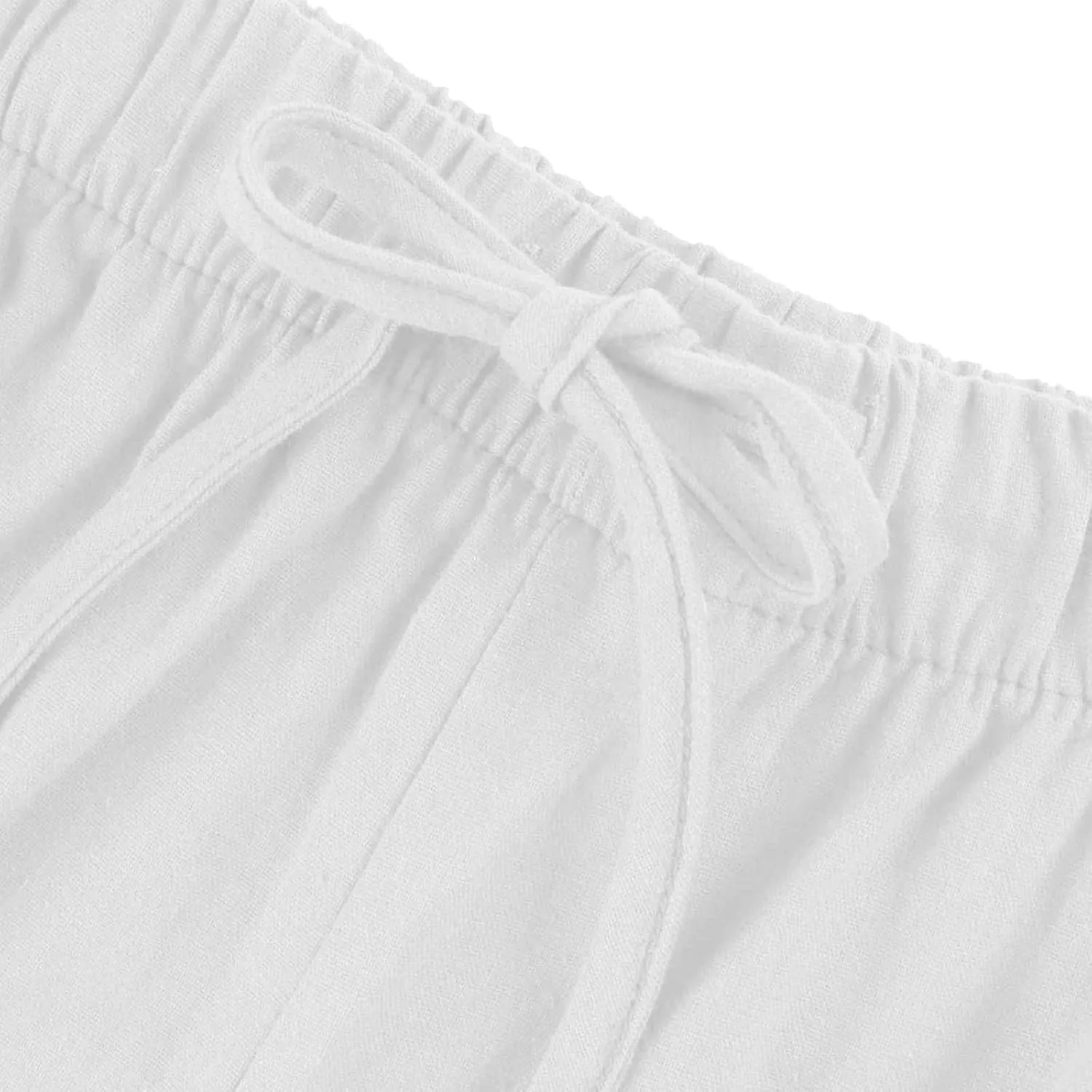 Flowy Wide Leg Linen Pants Women Summer Baggy Beach Vacation Palazzo Pants Casual High Waisted Pants with Pockets