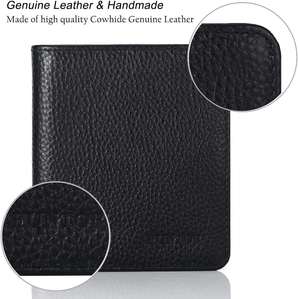 FUNTOR Small Wallets for Women, Ladies Small Compact Bifold Pocket RFID Blocking Genuine Leather Wallet for Women