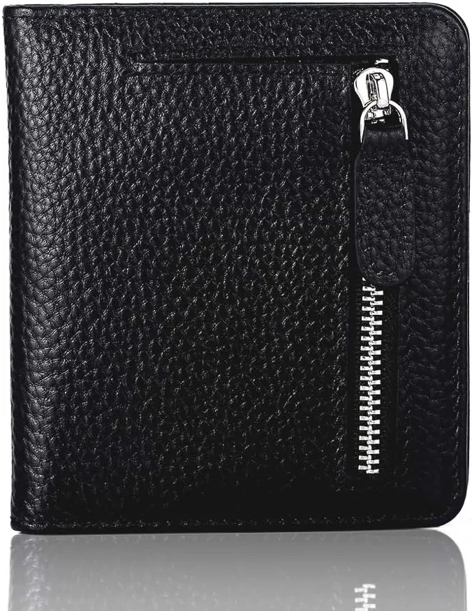 FUNTOR Small Wallets for Women, Ladies Small Compact Bifold Pocket RFID Blocking Genuine Leather Wallet for Women