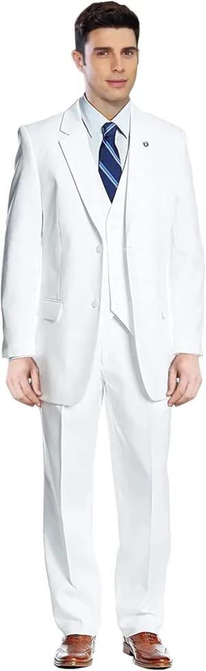 GATMSTZ Men's Notch Lapel 3 Pieces Wedding Suit Big and Tall Tuxedo Vest Pants