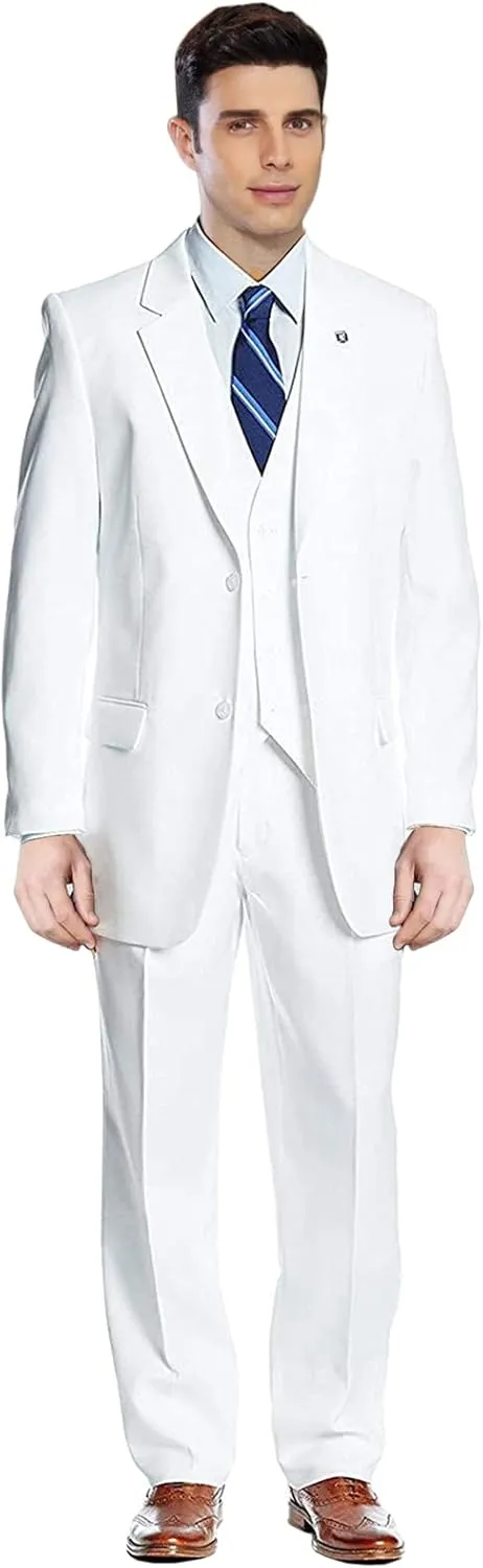 GATMSTZ Men's Notch Lapel 3 Pieces Wedding Suit Big and Tall Tuxedo Vest Pants