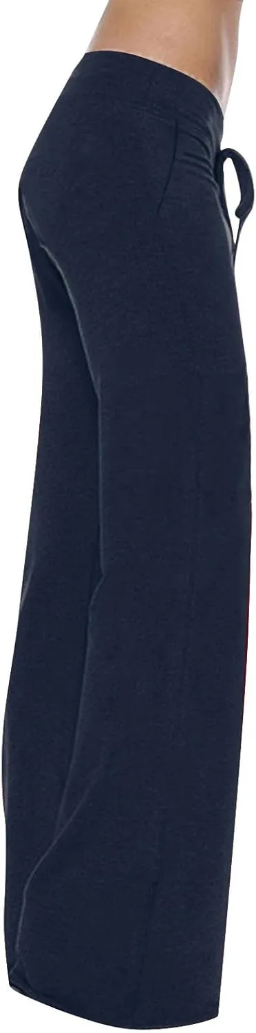 Gcvizuso High Waisted Cargo Pants for Women Drawstring Waist Wide Leg Trousers with Pockets Plus Size Solid Loose Leggings