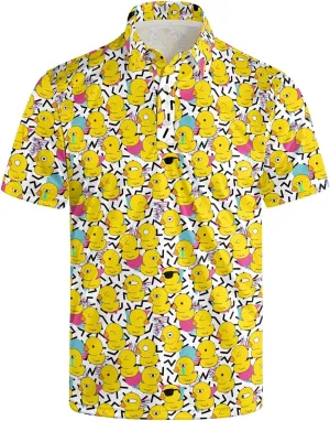 Golf Shirts for Men Dry Fit Classic Sunglass Rubber Duck Short Sleeve Casual Outfit Polo Shirt