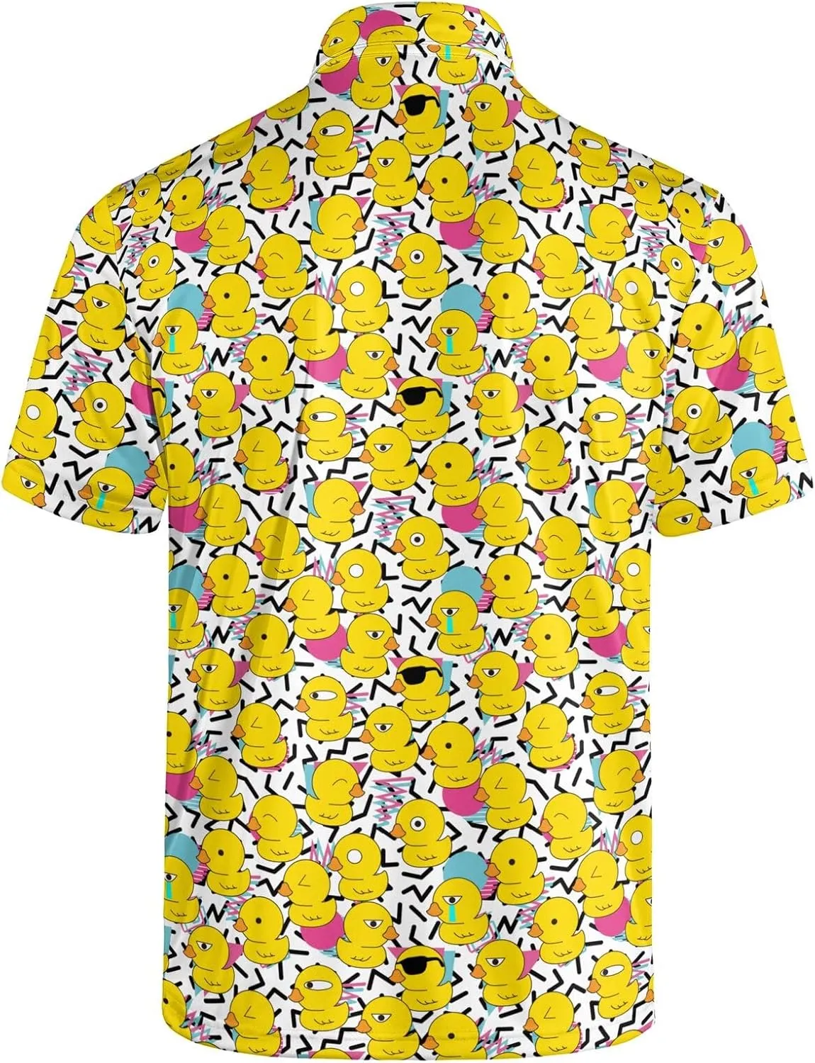 Golf Shirts for Men Dry Fit Classic Sunglass Rubber Duck Short Sleeve Casual Outfit Polo Shirt