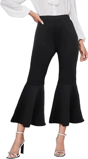 GUOLEZEEV Womens Cropped Pants Elastic Waist Pull On Capris Pants Casual Basic Capri 2024 Summer Pants