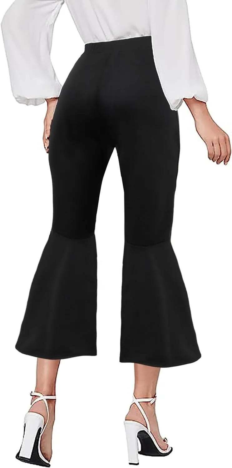 GUOLEZEEV Womens Cropped Pants Elastic Waist Pull On Capris Pants Casual Basic Capri 2024 Summer Pants