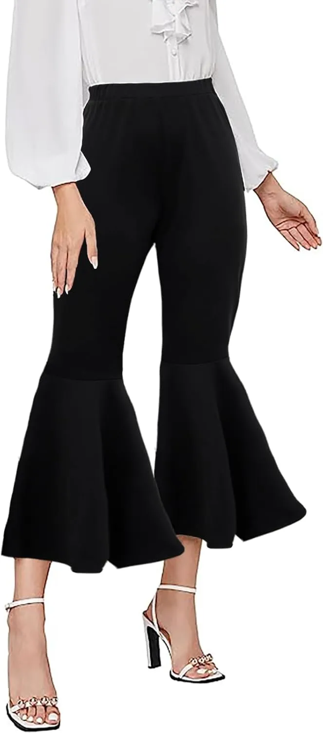 GUOLEZEEV Womens Cropped Pants Elastic Waist Pull On Capris Pants Casual Basic Capri 2024 Summer Pants