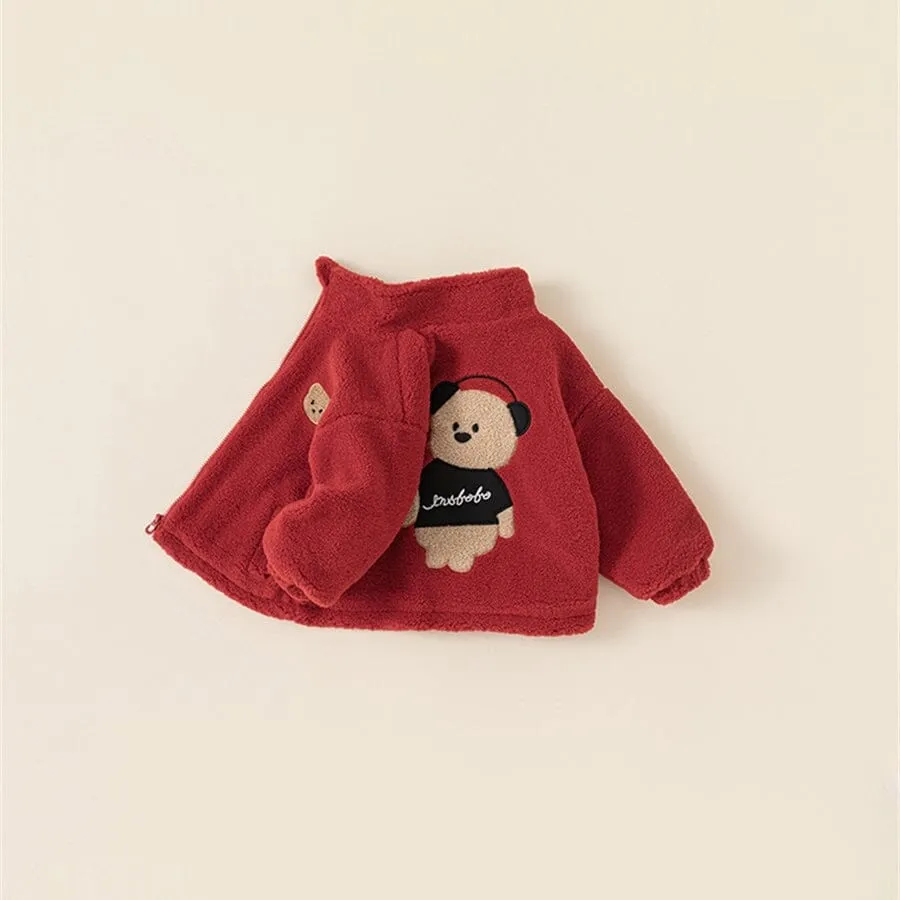 Headphone Bear Winter Plush Jacket