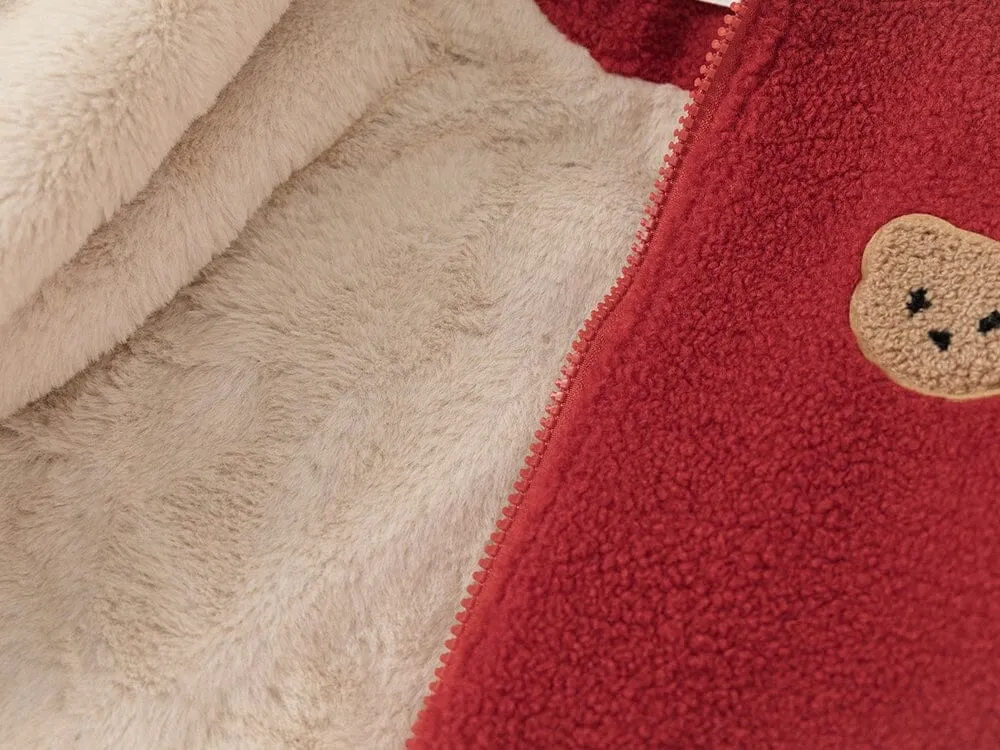Headphone Bear Winter Plush Jacket
