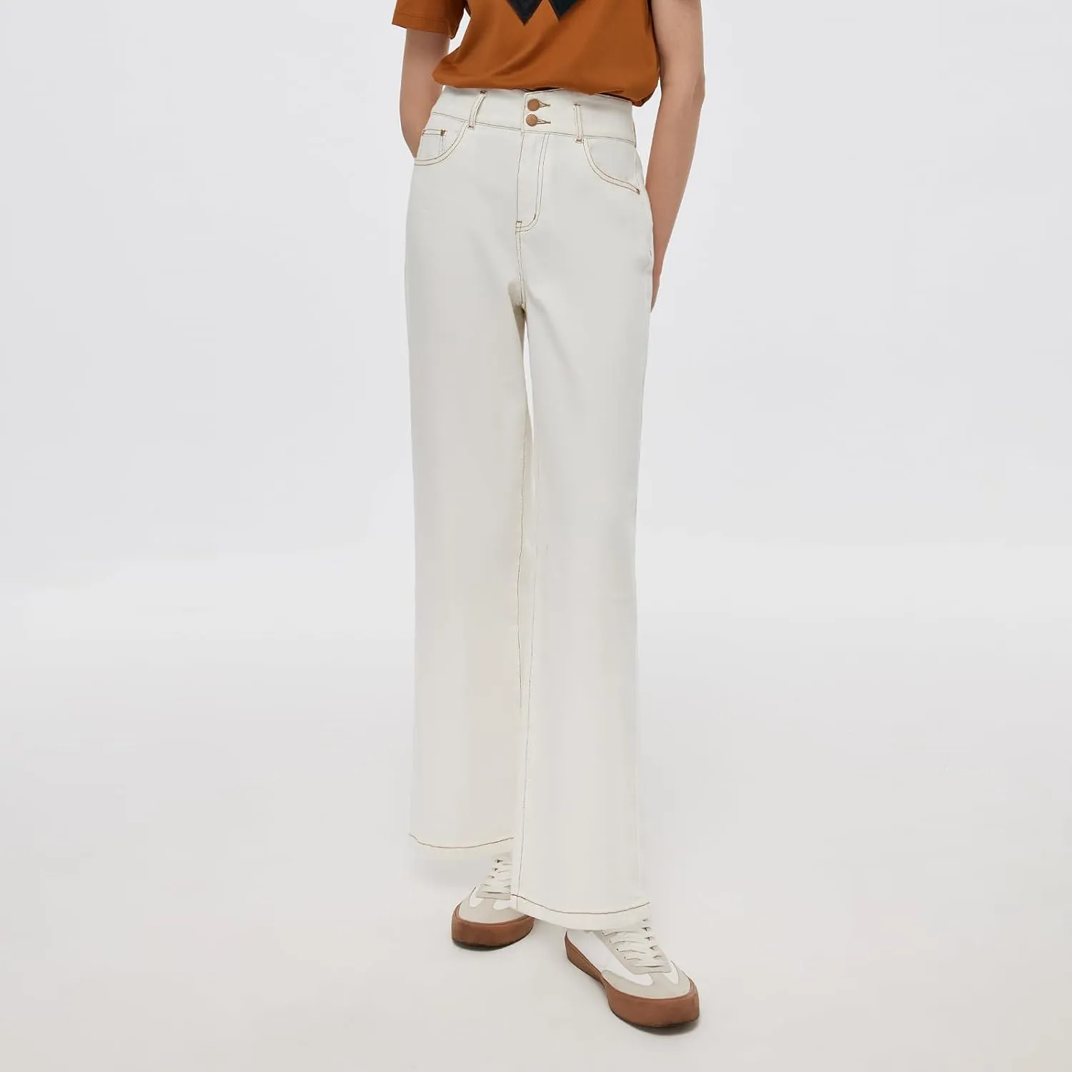 High Waisted Pants for Women Trendy Wide Leg Boyfriends Baggy Jeans y2k with Pockets