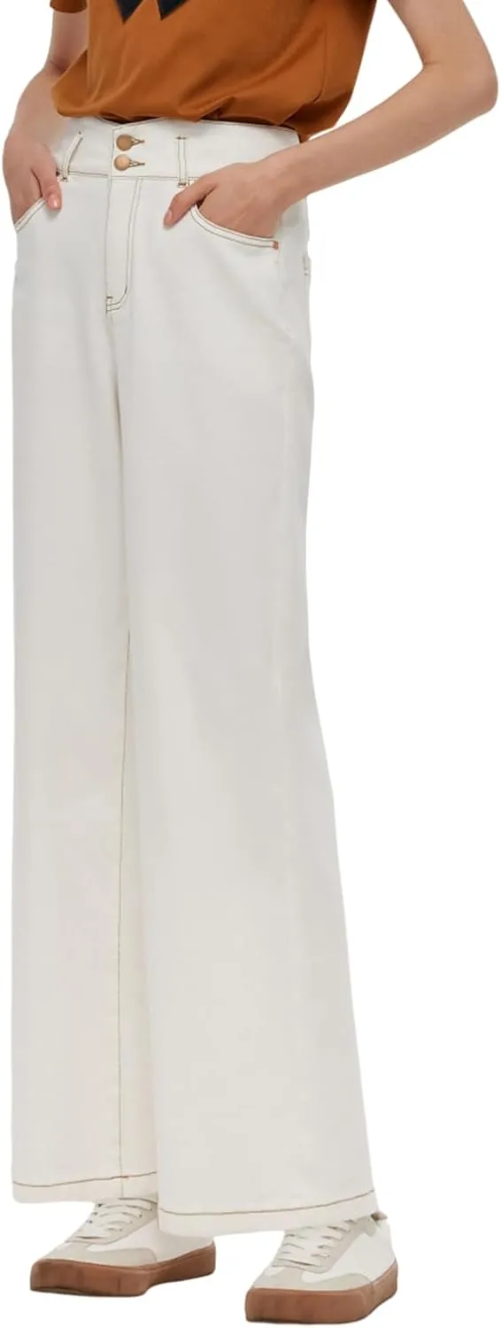 High Waisted Pants for Women Trendy Wide Leg Boyfriends Baggy Jeans y2k with Pockets