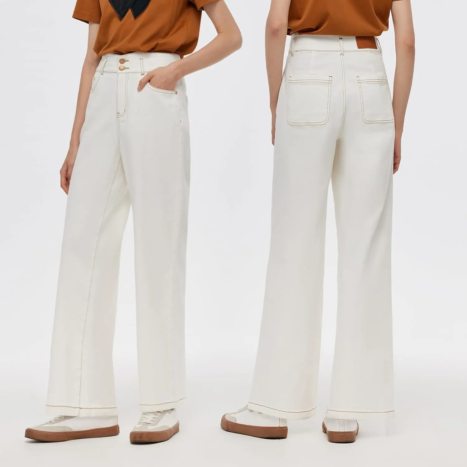High Waisted Pants for Women Trendy Wide Leg Boyfriends Baggy Jeans y2k with Pockets