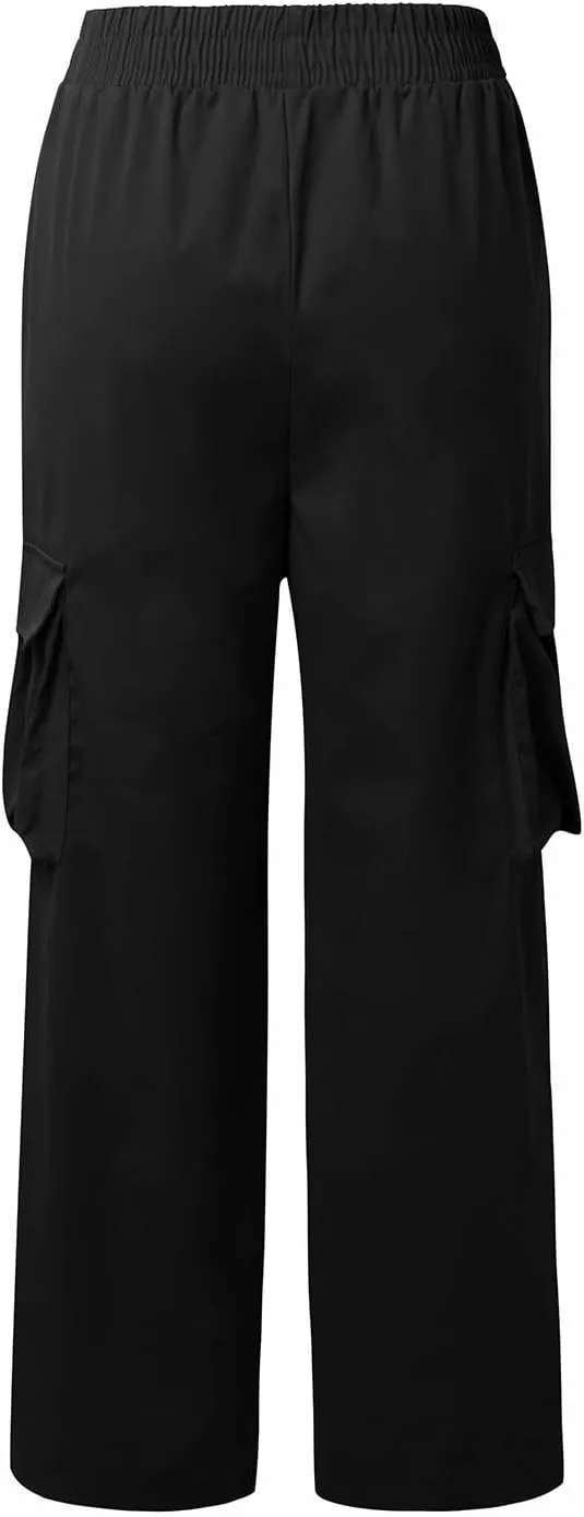 High Waisted Work Pants for Women Winter Knit Work Slacks with Pockets Barrel Pants Flare Leggings