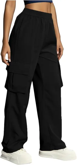 High Waisted Work Pants for Women Winter Knit Work Slacks with Pockets Barrel Pants Flare Leggings