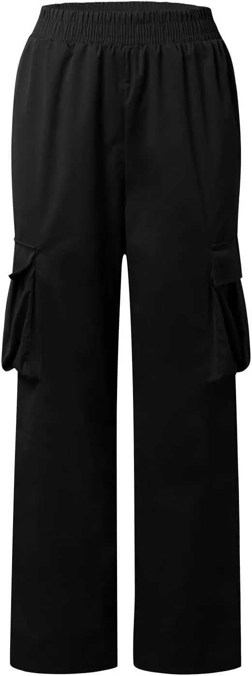 High Waisted Work Pants for Women Winter Knit Work Slacks with Pockets Barrel Pants Flare Leggings