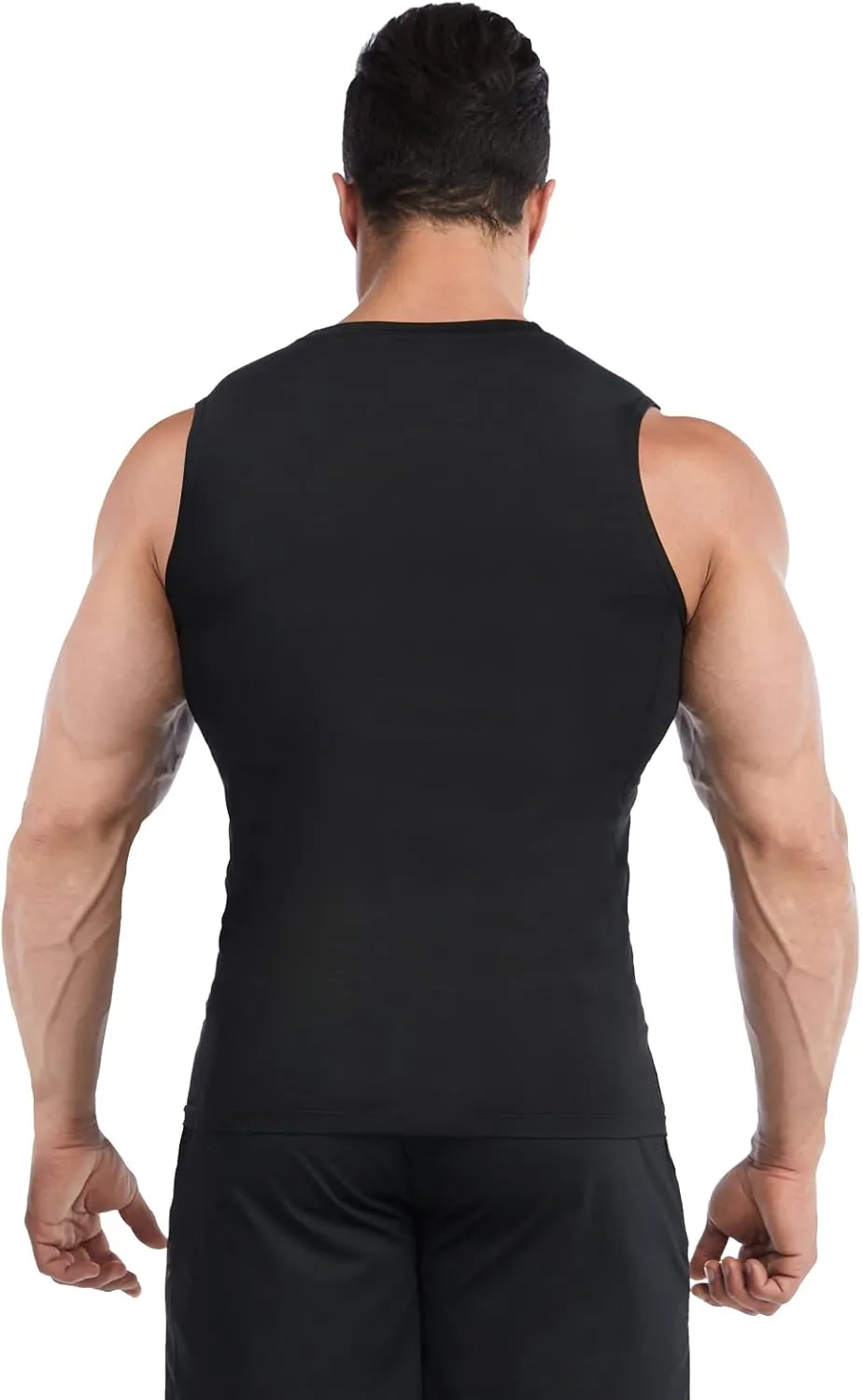 HomyComy Men's Compression Tank Tops Sleeveless Workout Shirts Quick Dry Athletic Compression Base Layer 2 Pack