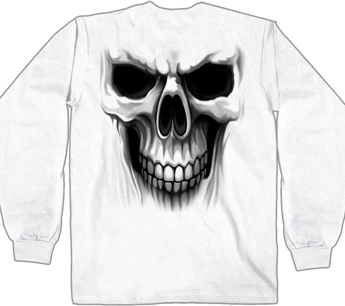Hot Leathers Men's Ghost Skull Long Sleeve Shirt