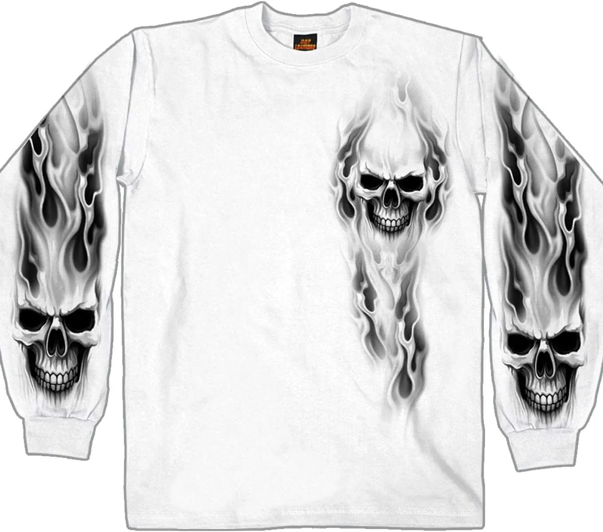 Hot Leathers Men's Ghost Skull Long Sleeve Shirt