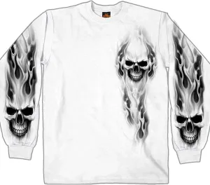 Hot Leathers Men's Ghost Skull Long Sleeve Shirt
