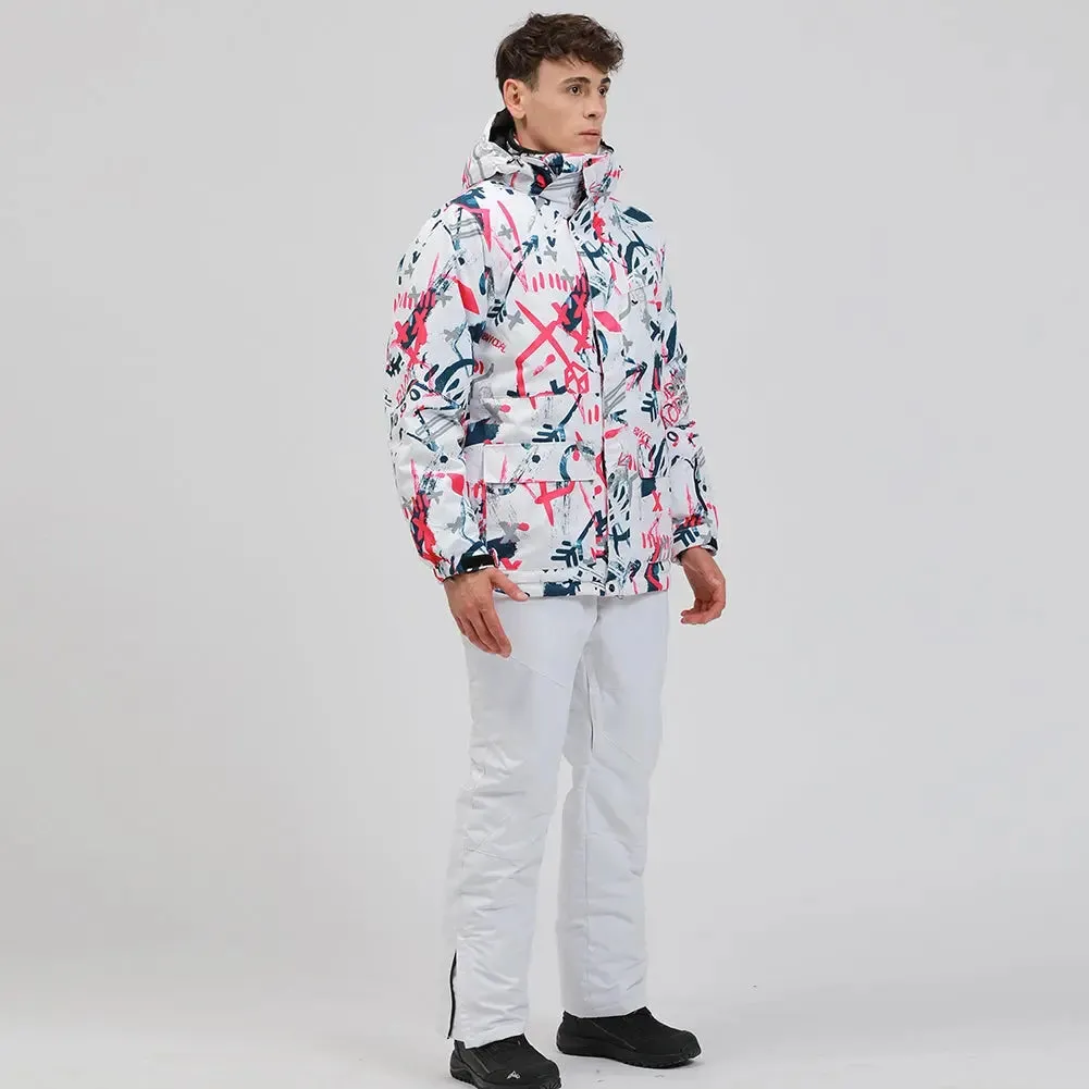 Hotian Men Hooded Skiing Snowboarding Set Soft Shell