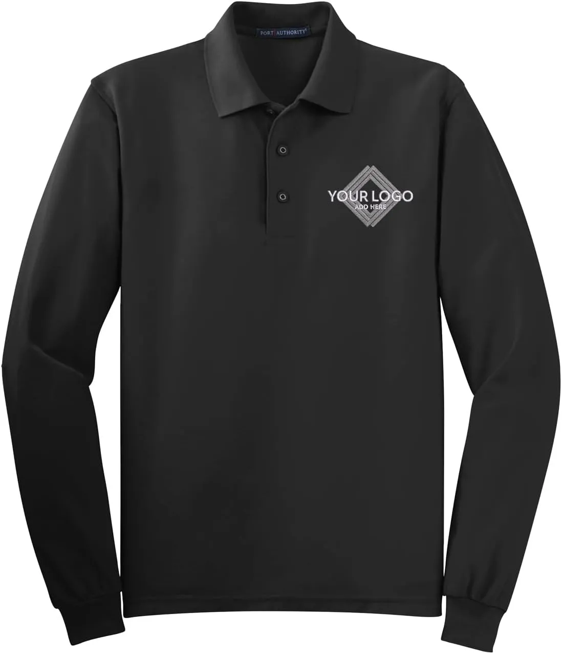 INK STITCH Men K500ls Custom Add Your Logo Texts Embroidery Silk Touch Long Sleeve Polo Shirts