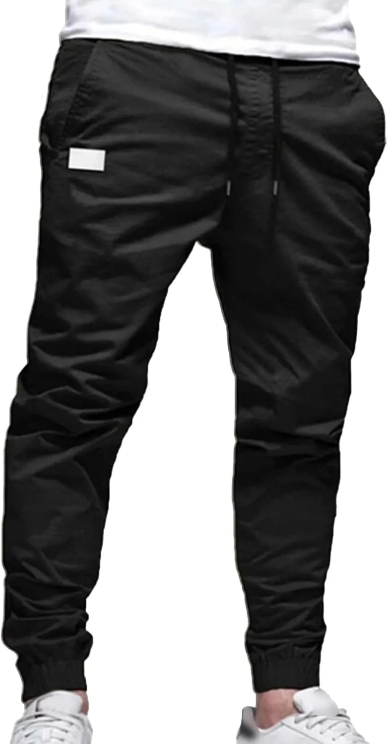 JEShifangjiusu Mens Pants Cargo Joggers Sweatpants Casual Drawstring Beach Outdoor Pant Slim Fit Chino Trousers With Pockets