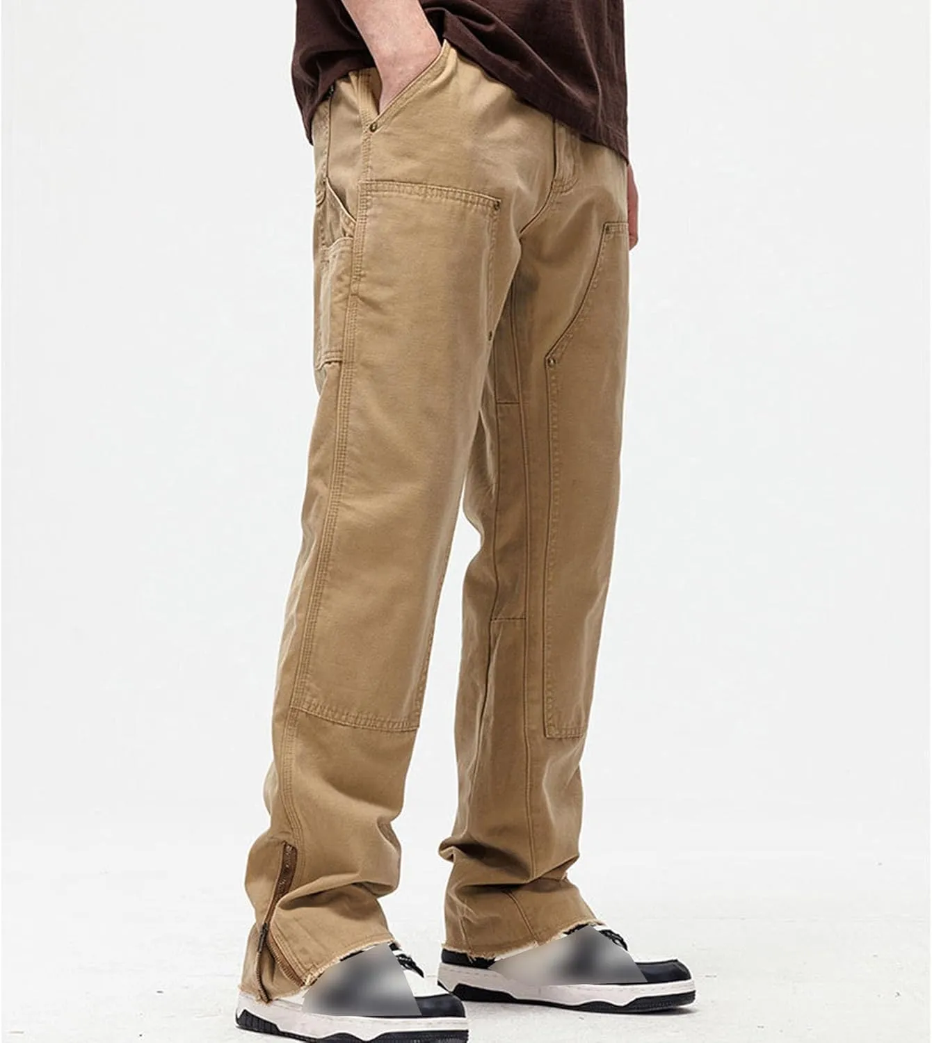 JEShifangjiusu Mens Pants Cargo Joggers Sweatpants Cotton Elastic Waist Trousers Casual Slim Fit Chino Trousers With Pockets