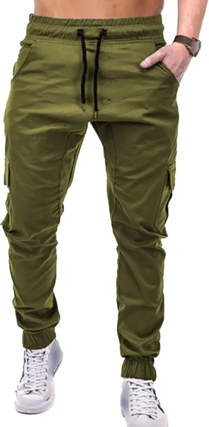 JEShifangjiusu Mens Pants Cargo Joggers Sweatpants Fashion Athletic Beach Pants Casual Slim Fit Chino Trousers With Pockets
