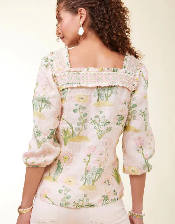 Jocelyn Blouse Enclave - Stripe Floral Sprigs