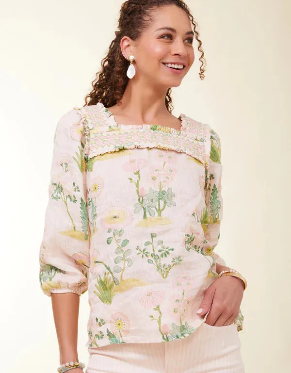 Jocelyn Blouse Enclave - Stripe Floral Sprigs