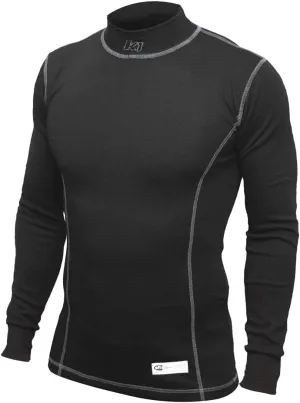 K1 Precision Adult Meta-Aramid Undershirt - SFI 3.3 - Long Sleeve, Black, XL