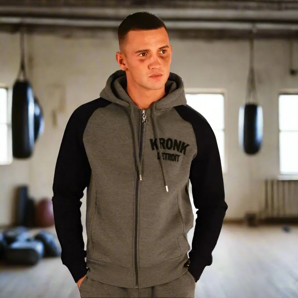 KRONK Detroit Zip Hoodie Regular Fit Charcoal Melange