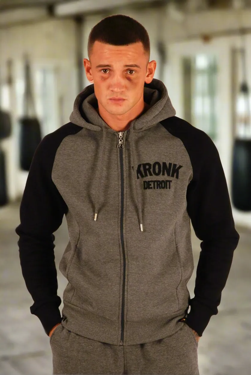 KRONK Detroit Zip Hoodie Regular Fit Charcoal Melange