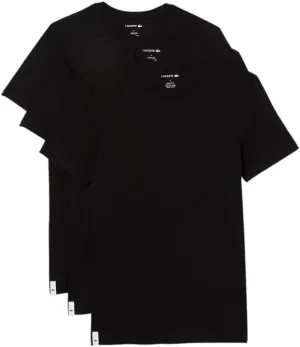 Lacoste Men's 100% Cotton Slim Fit Crew Neck Undershirt, 3-Pack