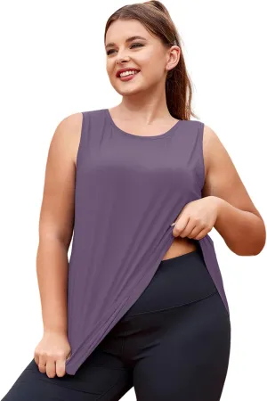 LALAGEN Plus Size Womens Workout Tank Tops Sleeveless Summer Loose Fit Flowy Yoga Athletic Running Shirts