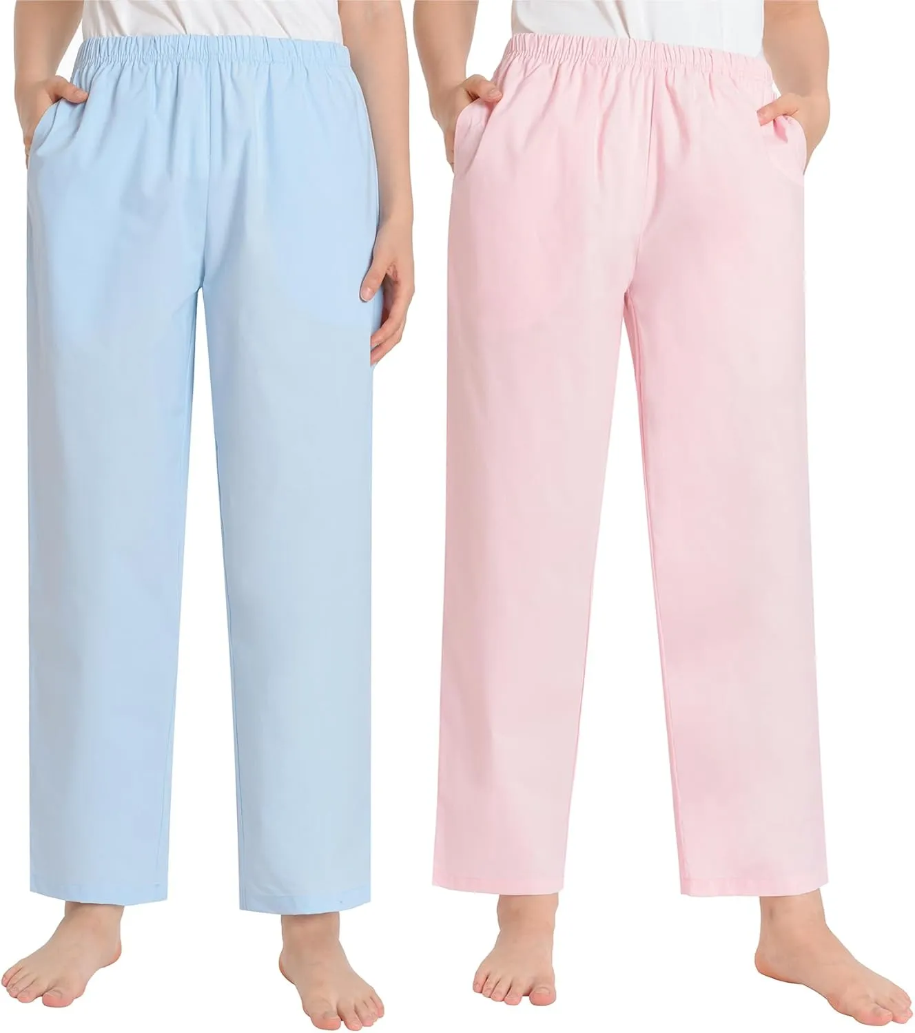 Latuza Women's Petite Pajama Pants Cotton Poplin Sleep Pants