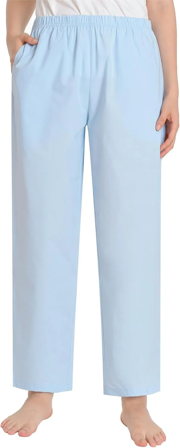 Latuza Women's Petite Pajama Pants Cotton Poplin Sleep Pants