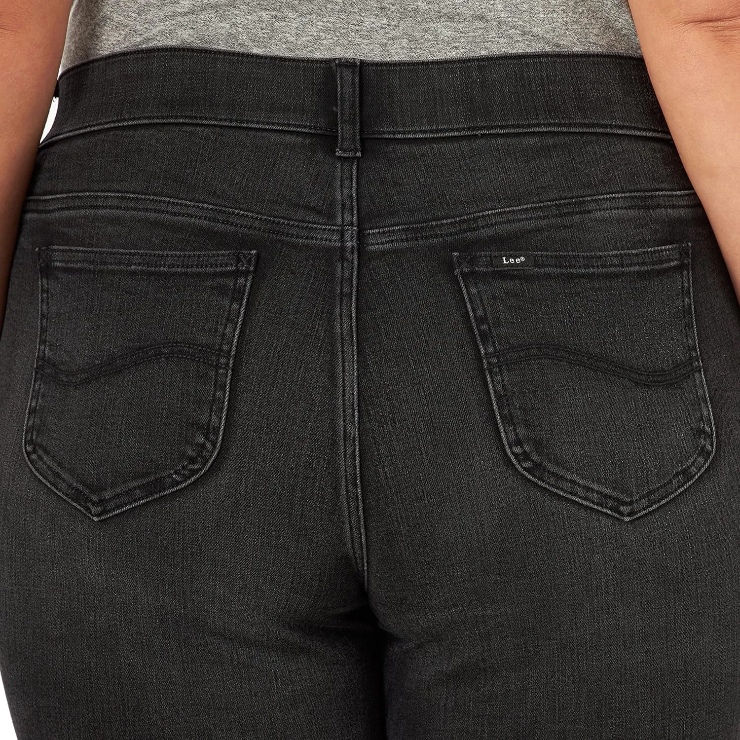 Lee Women's Plus Size Ultra Lux Mid-Rise Slim Fit Straight Leg Jean