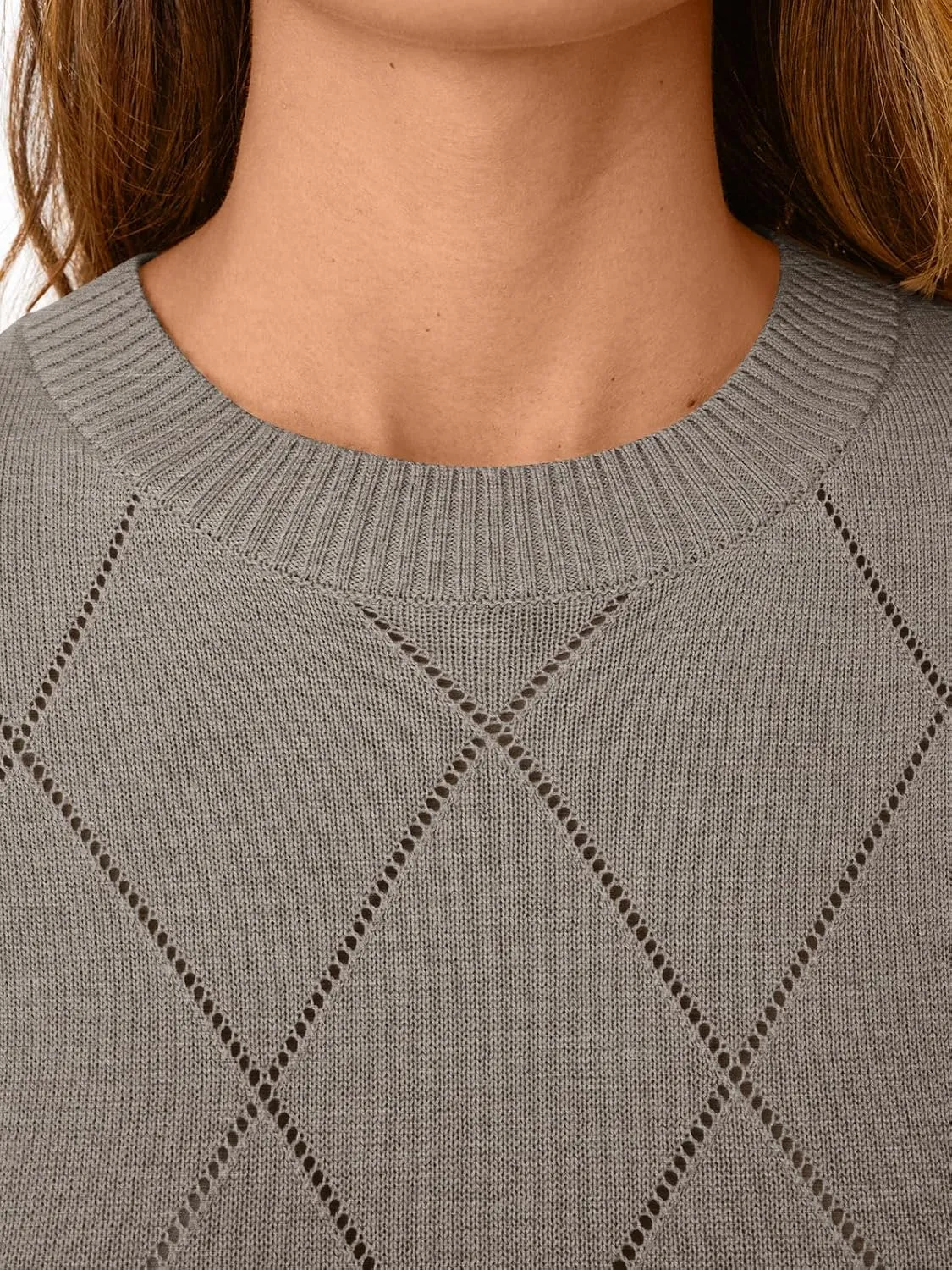 LILLUSORY Womens Knit Hollowed Out Sweater Summer Lightweight Short Sleeve Wool Blend Tops