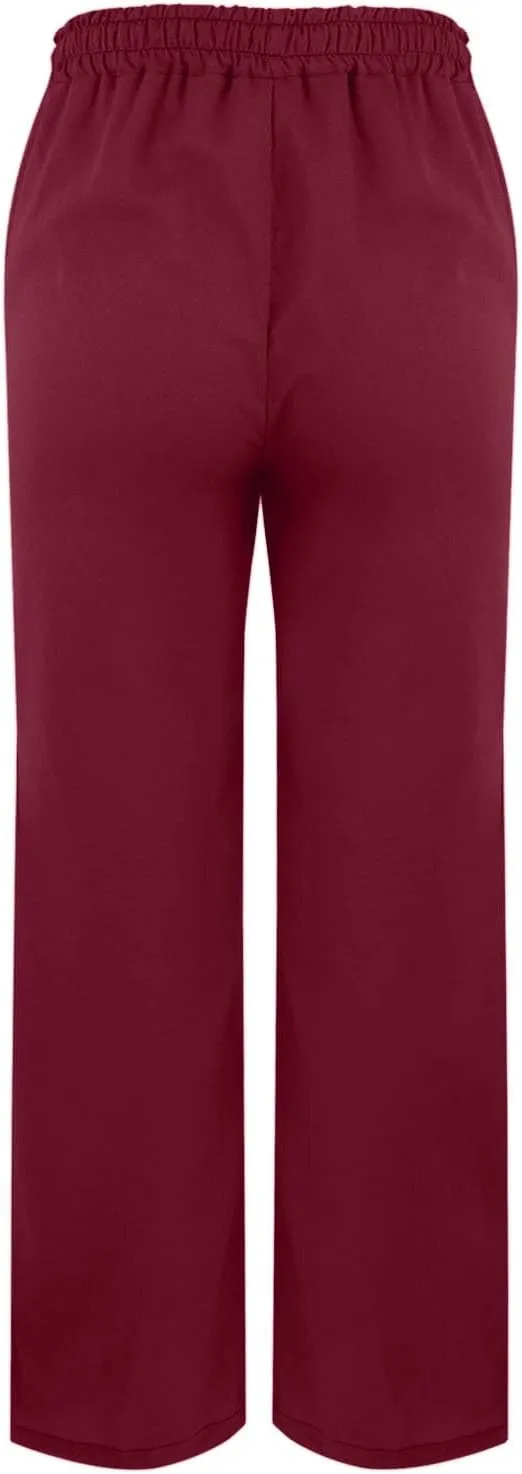 Linen Pants for Women 2025 Summer Casual Lightweight Drawstring Elastic Waist Pants Straight Leg Lounge Trousers