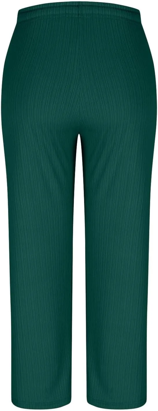 Linen Pants Women Wide Leg High Waist Adjustable Knot Summer Dressy Casual Drawstring Trousers Flowy Palazzo Pants