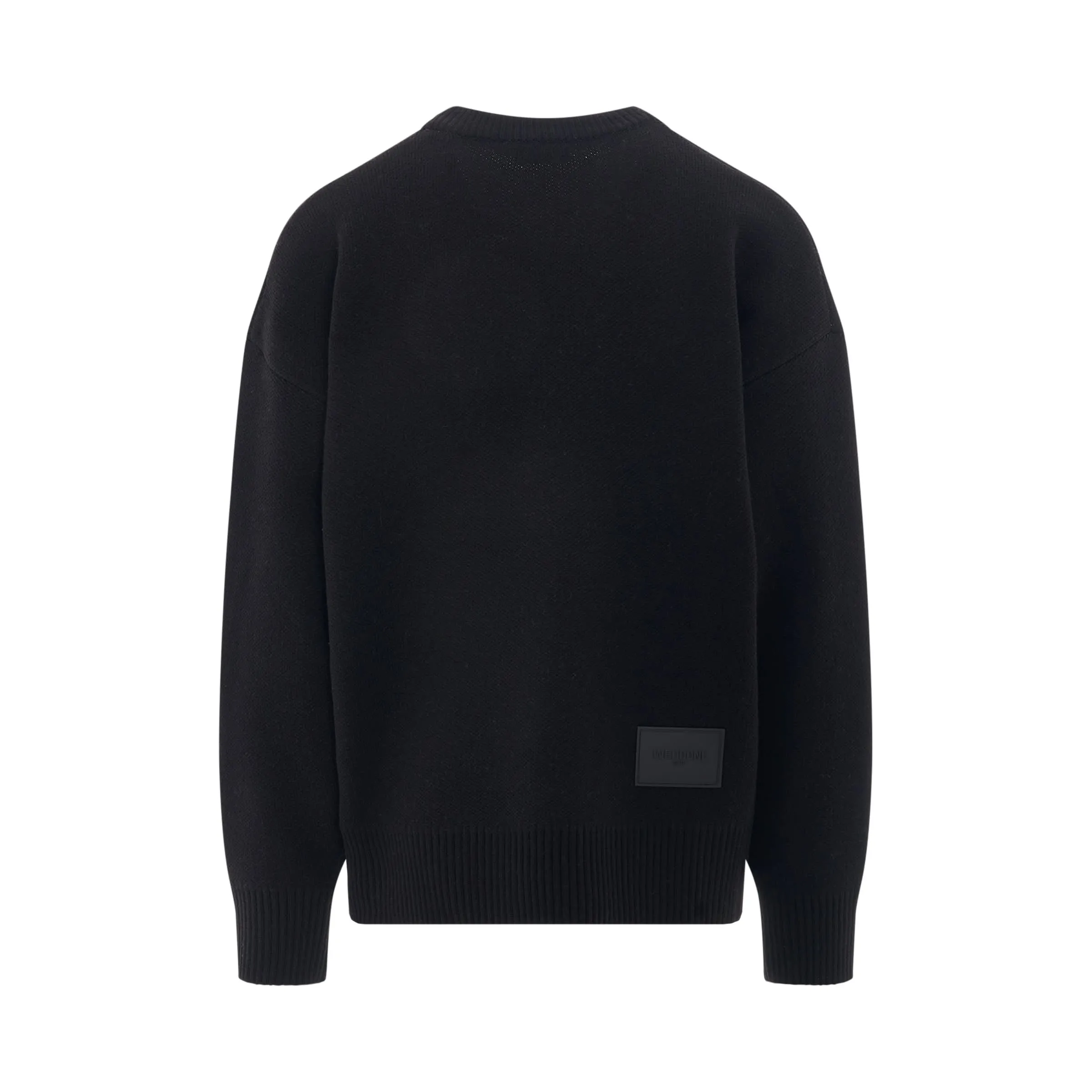 Logo Pile Knit Sweater in Black