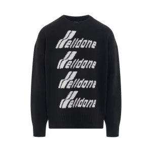 Logo Pile Knit Sweater in Black