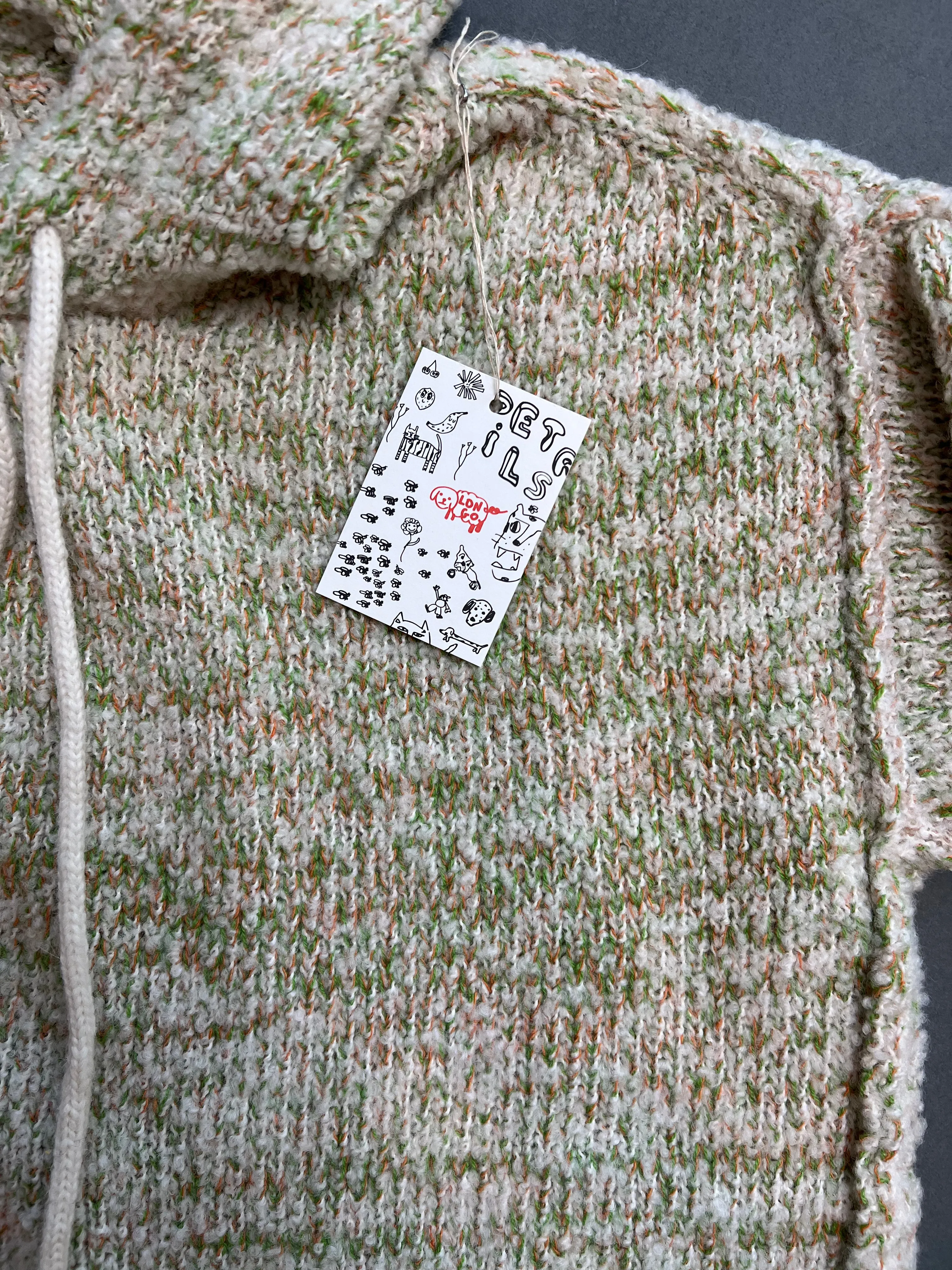 Longo - Woven Hoodie in Green & Orange(Small)