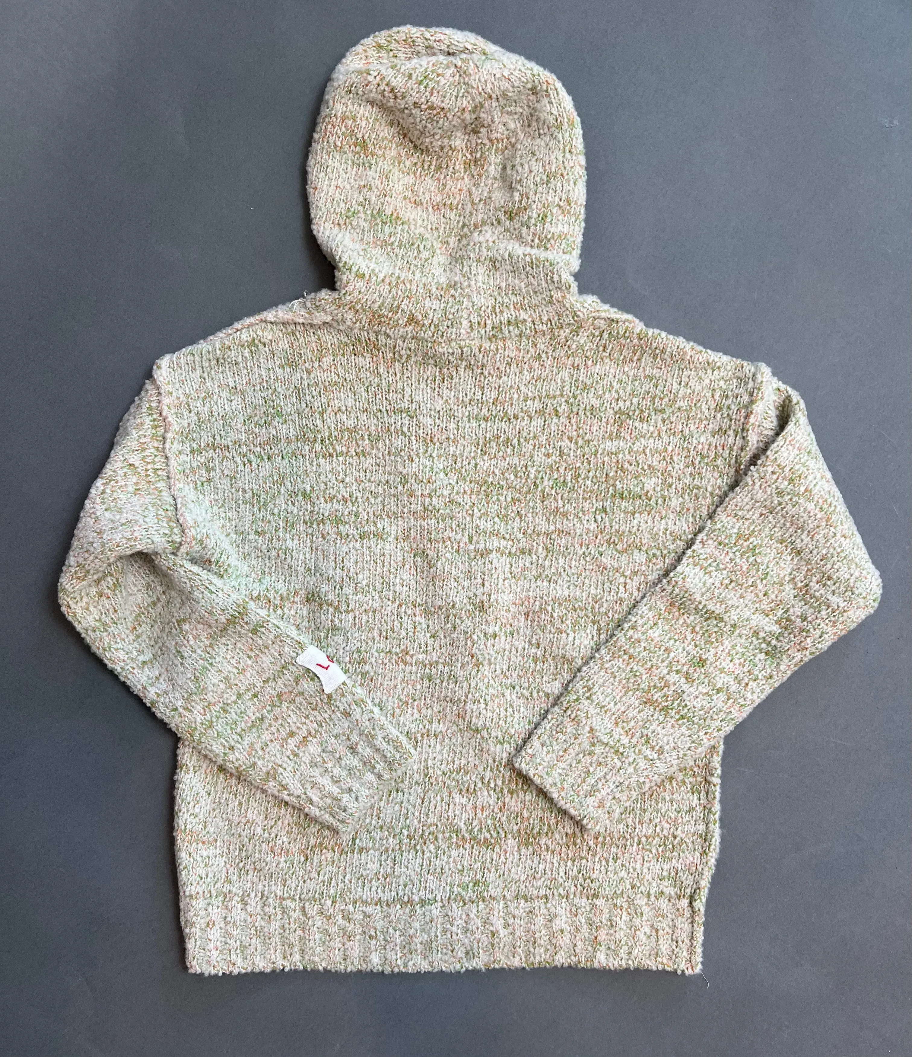 Longo - Woven Hoodie in Green & Orange(Small)