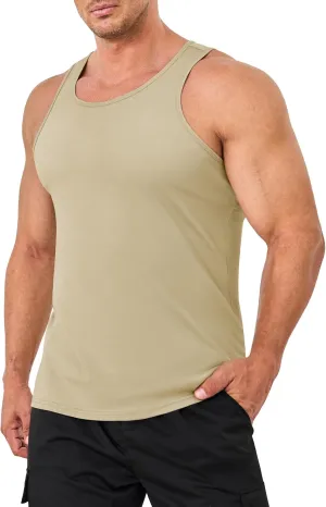 MAGNIVIT Cotton Workout Sleeveless Shirts for Men Quick Dry Muscle Shirt Lightweight Summer Running Tank Tops