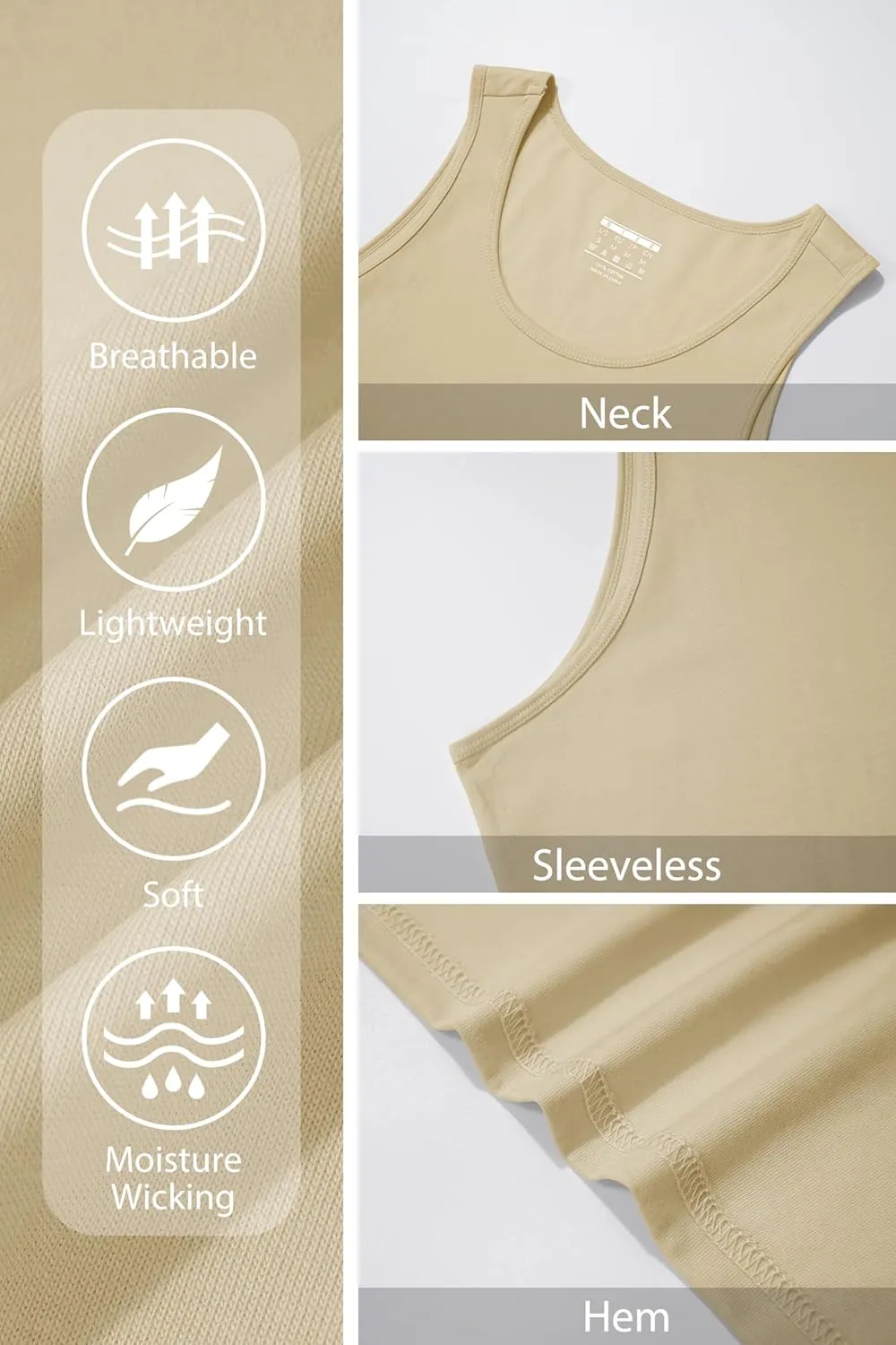 MAGNIVIT Cotton Workout Sleeveless Shirts for Men Quick Dry Muscle Shirt Lightweight Summer Running Tank Tops